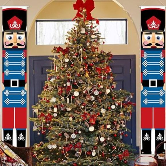 Christmas Signs Nutcracker Decor Door Decorations Outdoor Xmas Holiday Porch Set - Picture 3 of 5